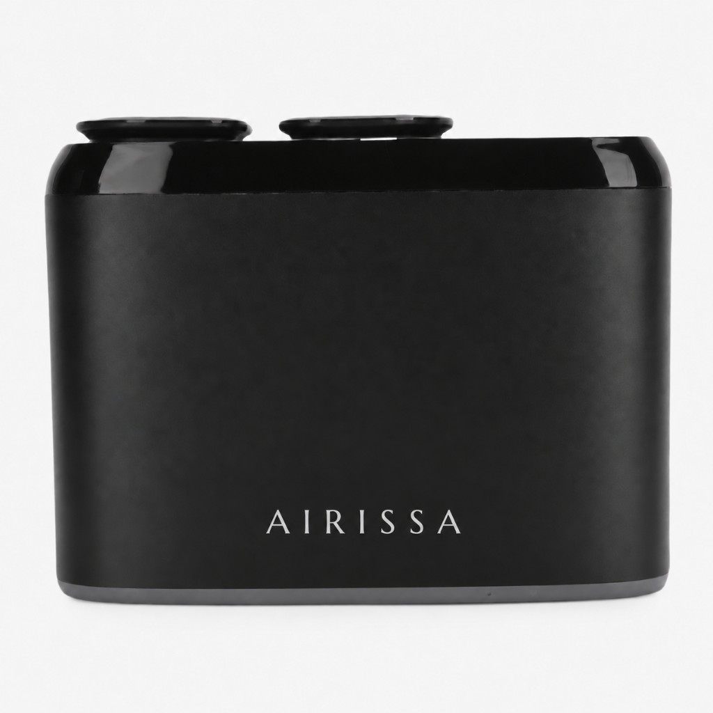 Front view of the black Airissa Dual Nozzle Scent Diffuser